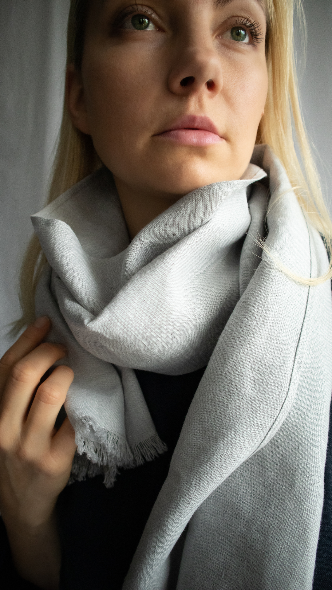 Natural best sale linen scarf