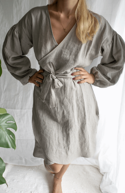 Linen Wrap Dress