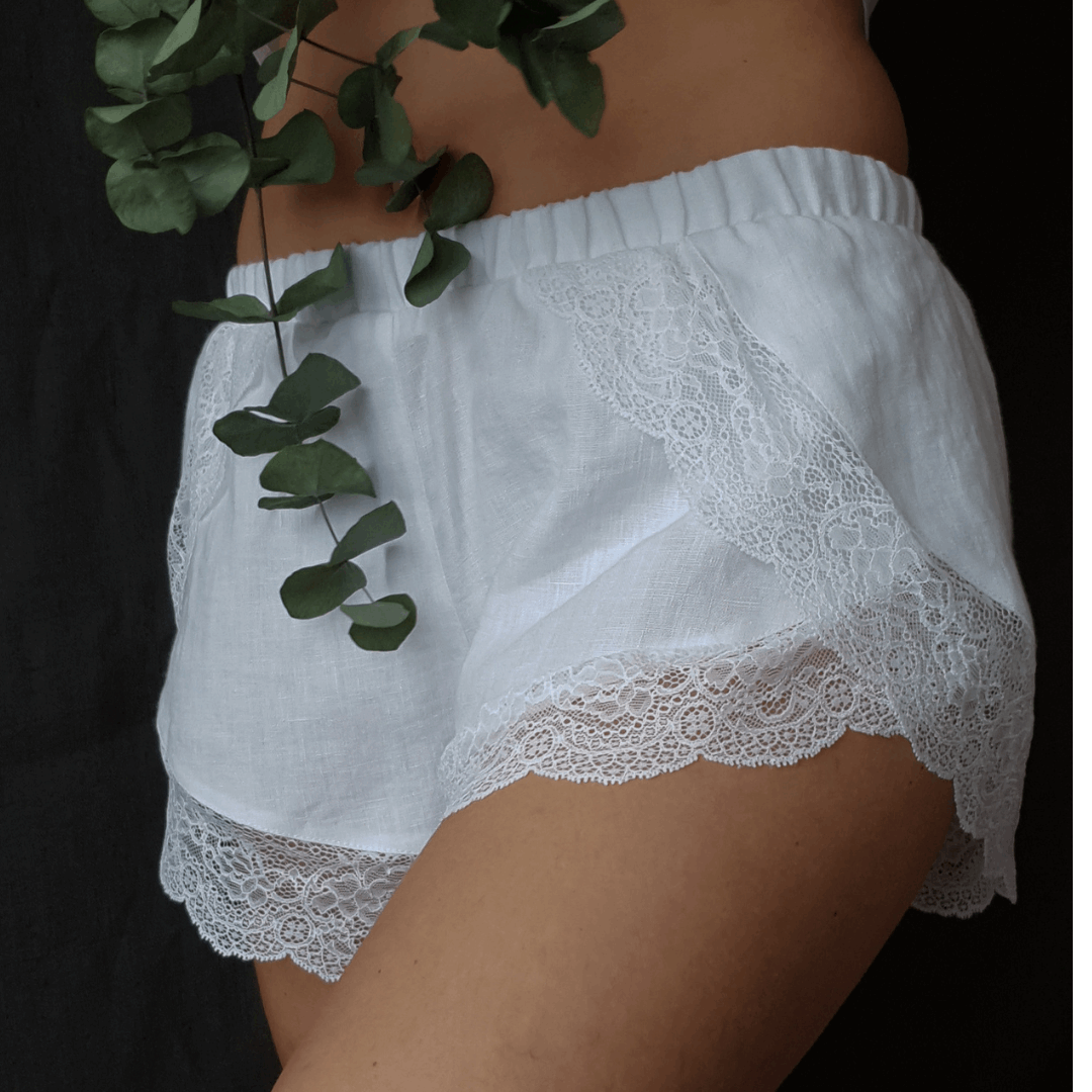 Linen pajama shorts