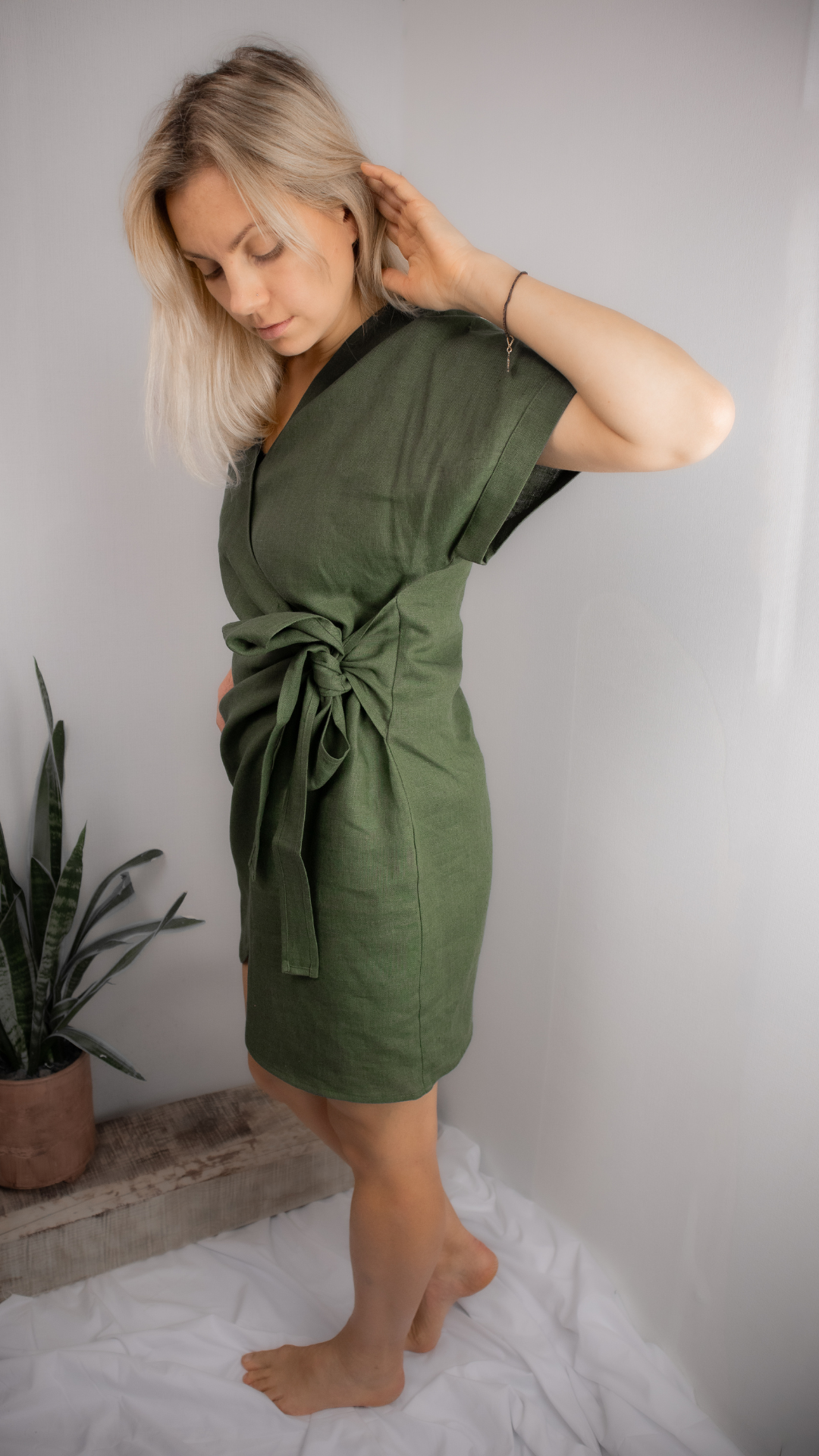 Linen  Wrap Dress