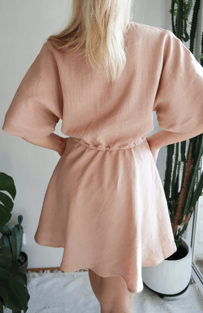 Linen Wide Skirt Dress