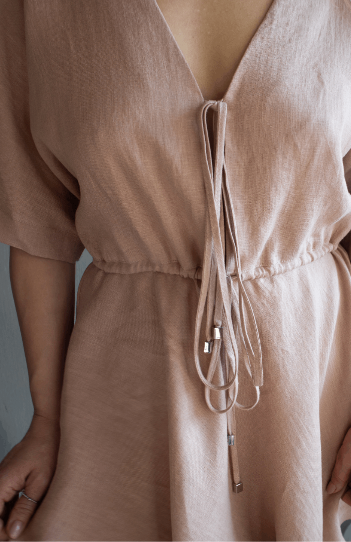 Linen Wide Skirt Dress