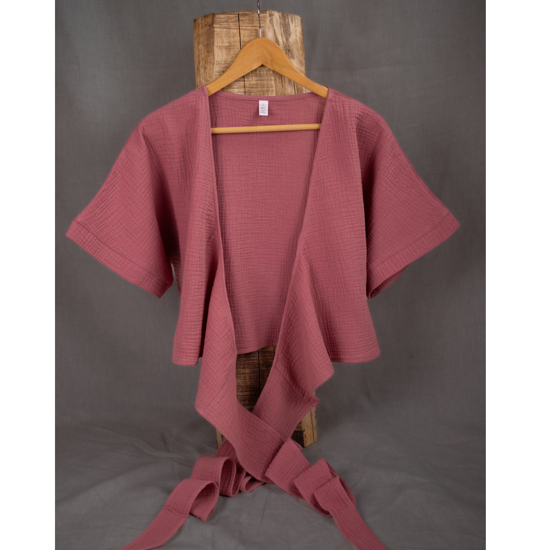 Ready to Ship Mauve Muslin Wrap Top