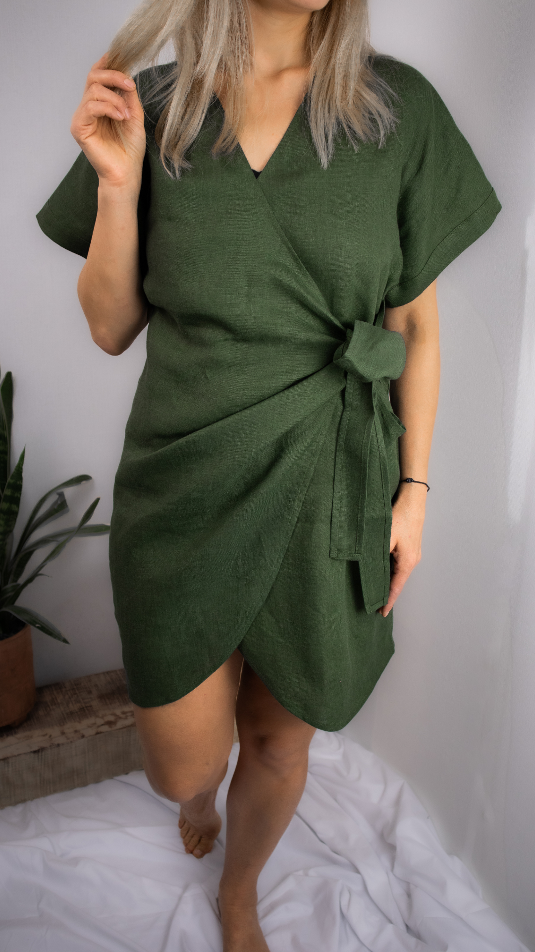 Linen  Wrap Dress