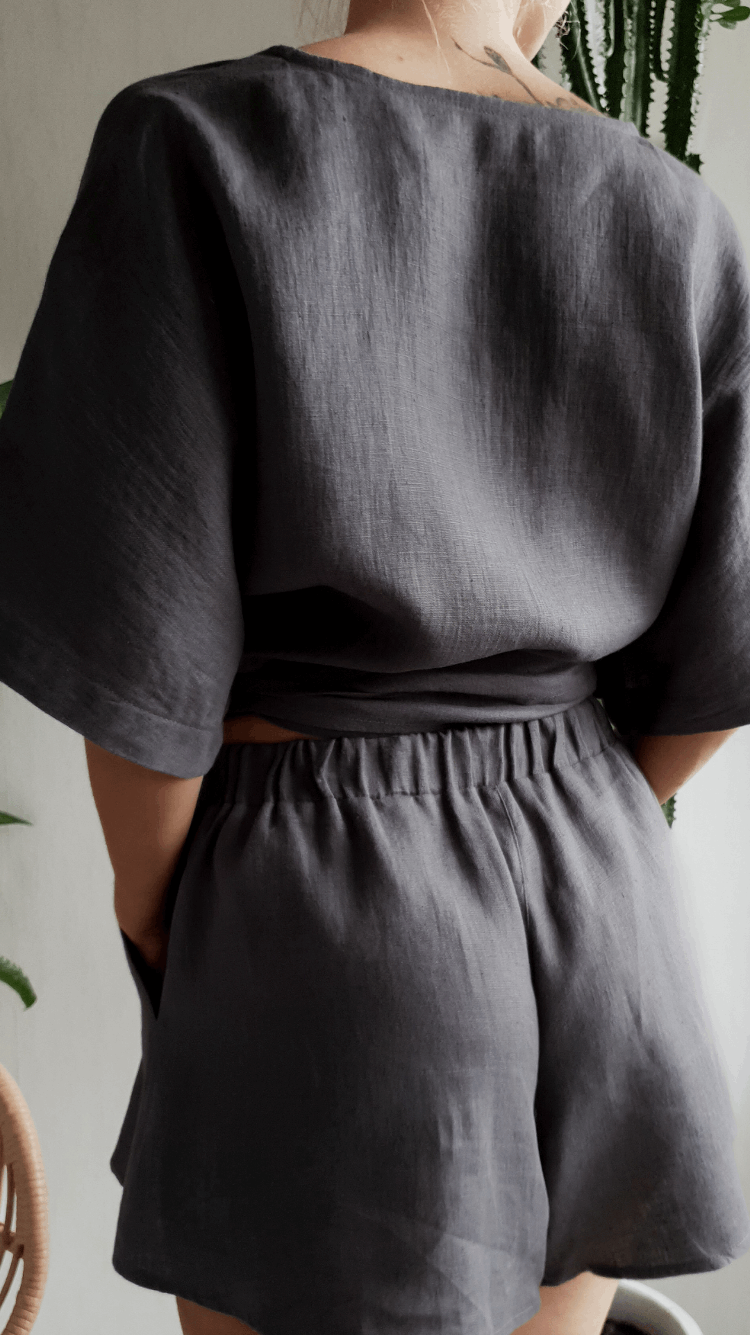 Linen Set - Wrap top & Shorts