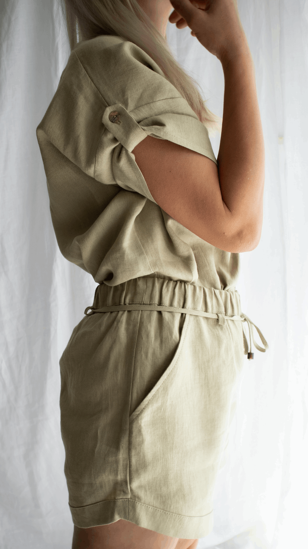 Linen Set - Blouse & Shorts