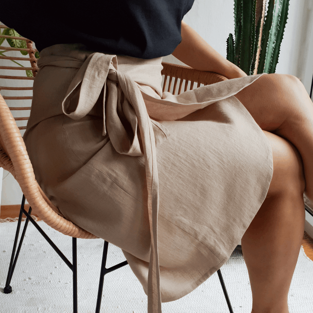 Linen Wrap Skirt