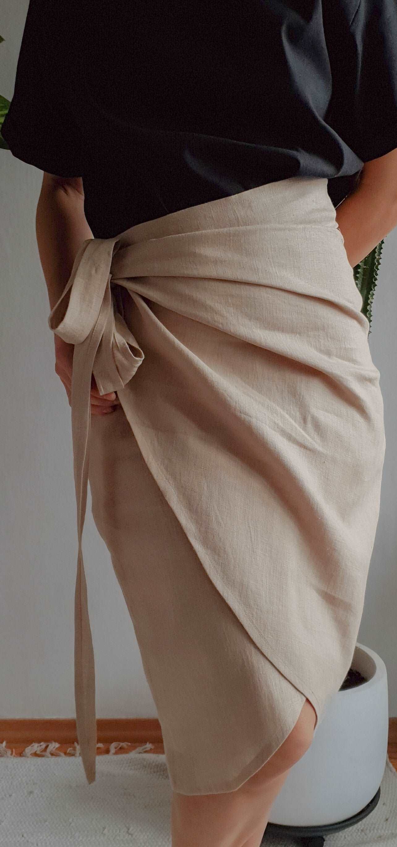 Linen Wrap Skirt