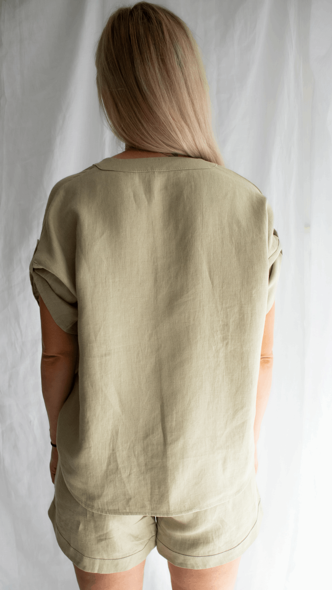 Linen Set - Blouse & Shorts