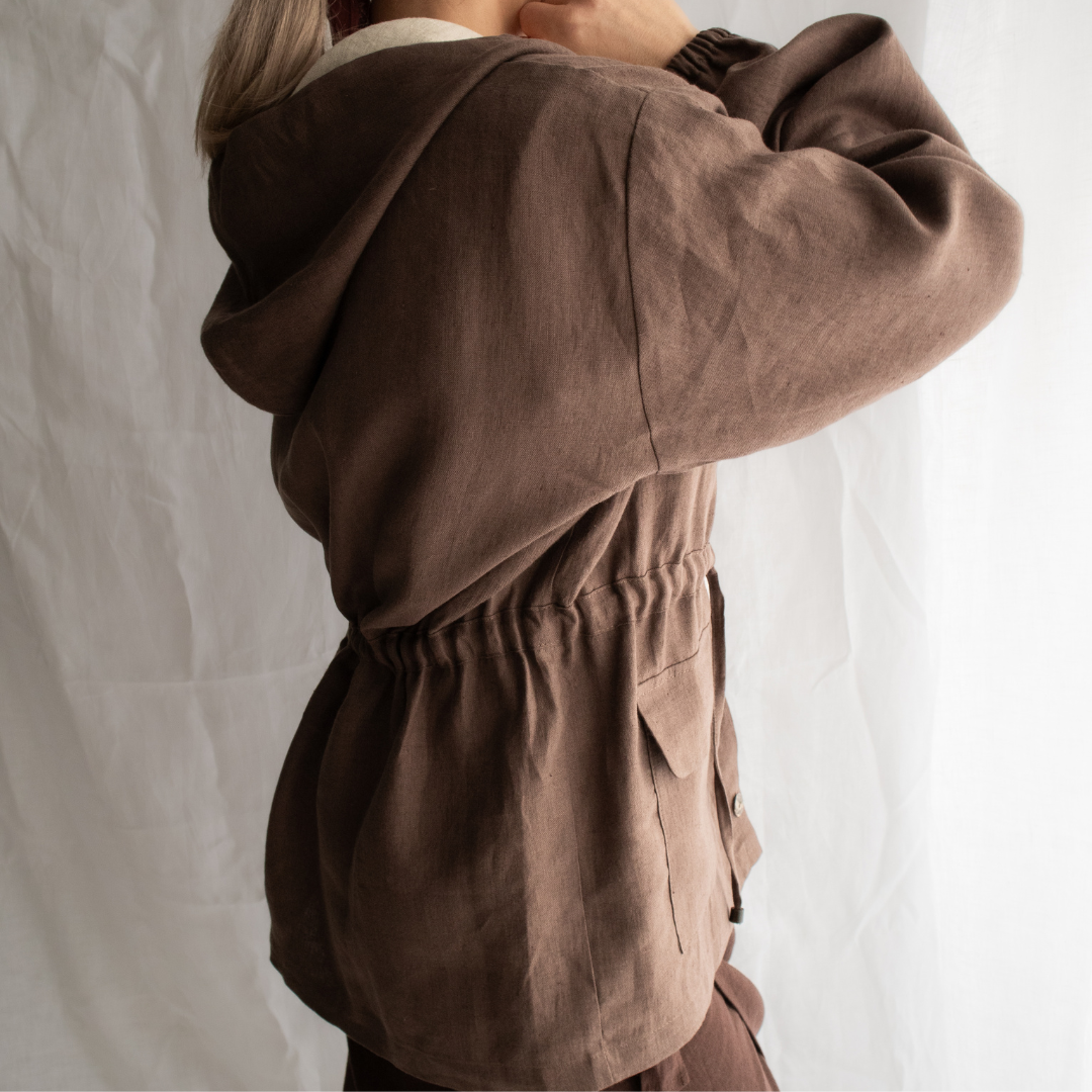 Natural Linen Hoody Jacket