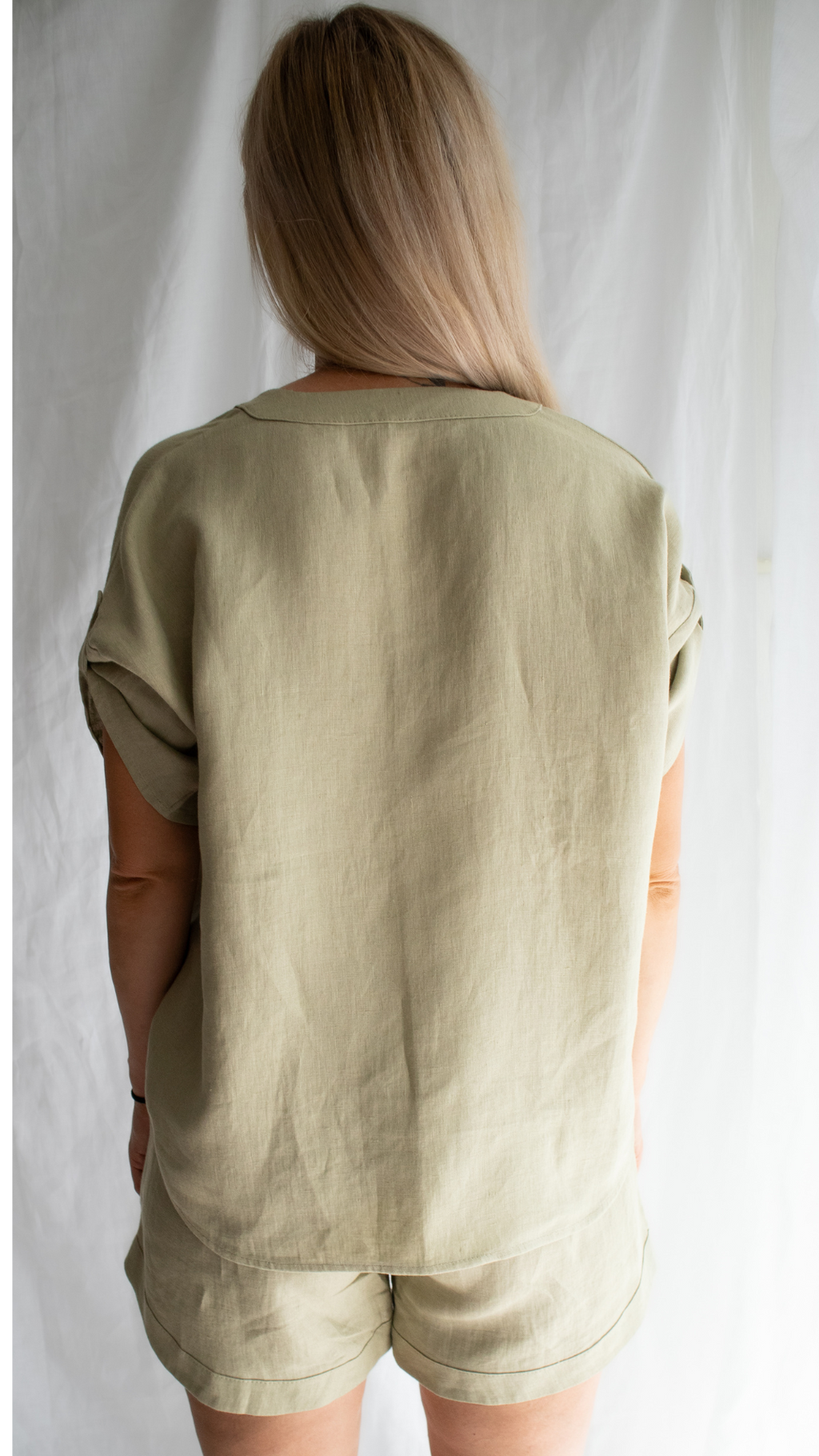 Natural Soft Linen "V-neck" Shirt
