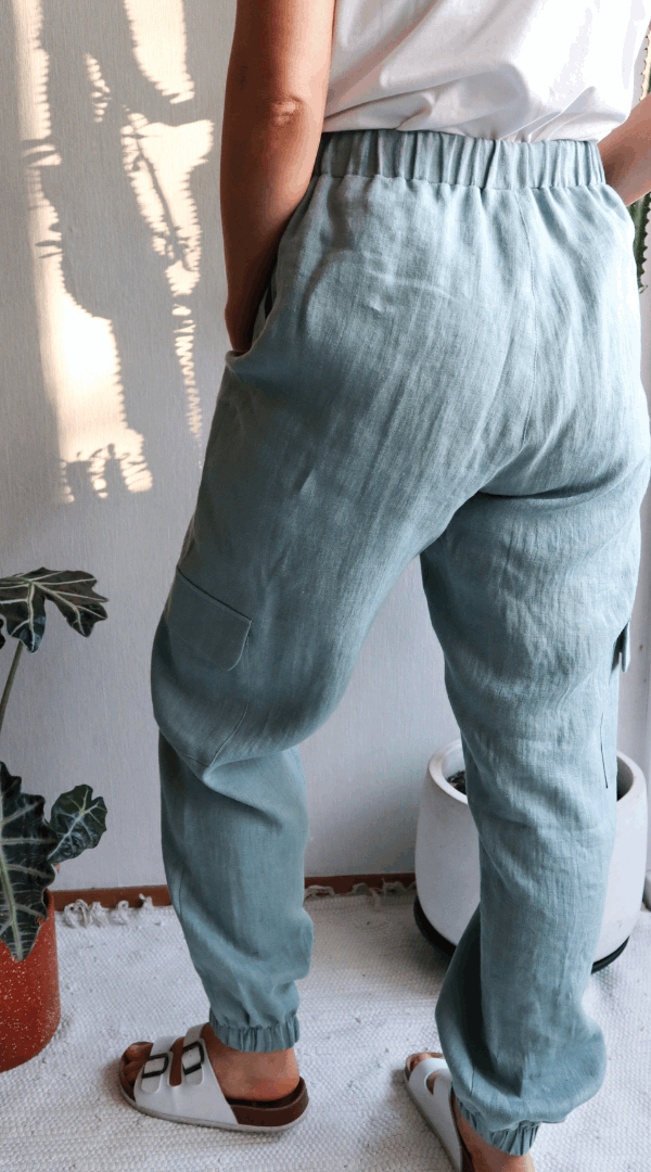 Linen Pants with Cargo Pockets