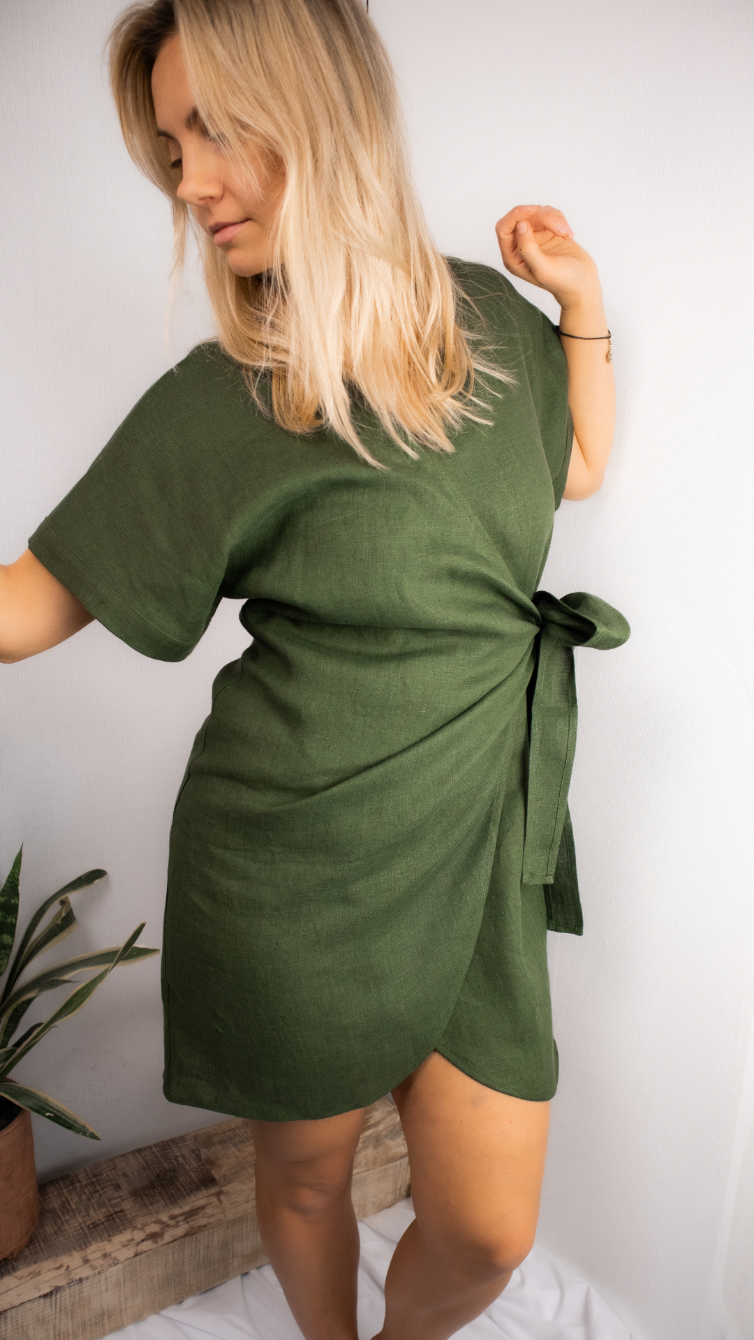 Linen  Wrap Dress