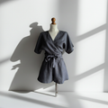 Ready to ship-Linen Set - Wrap top & Shorts