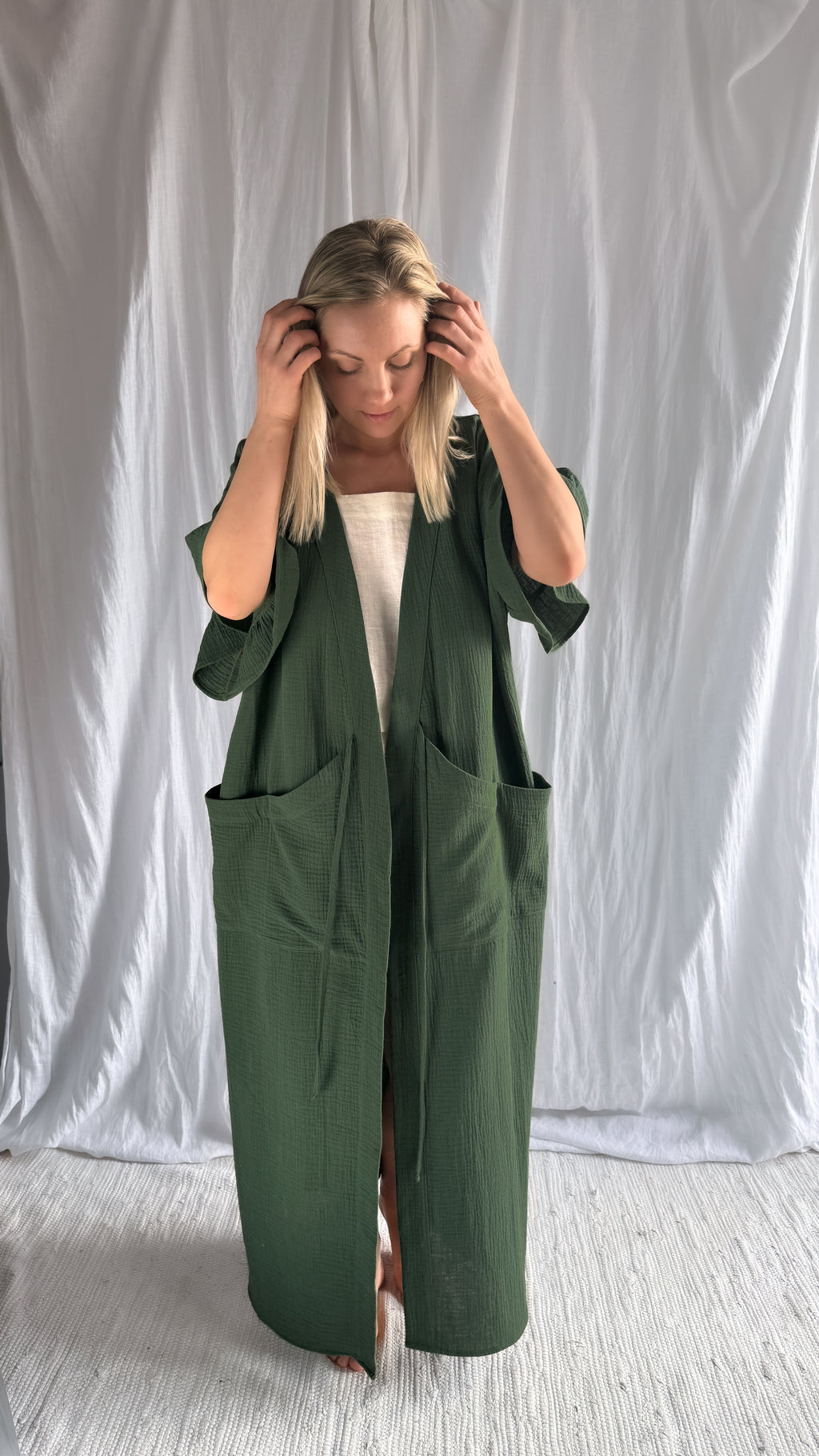 Natural Cotton Kimono Robe