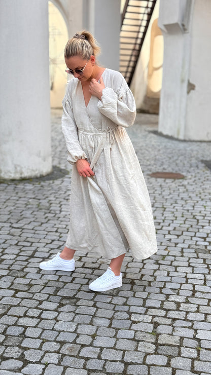 Natural Linen Boho Dress, Maxi dress