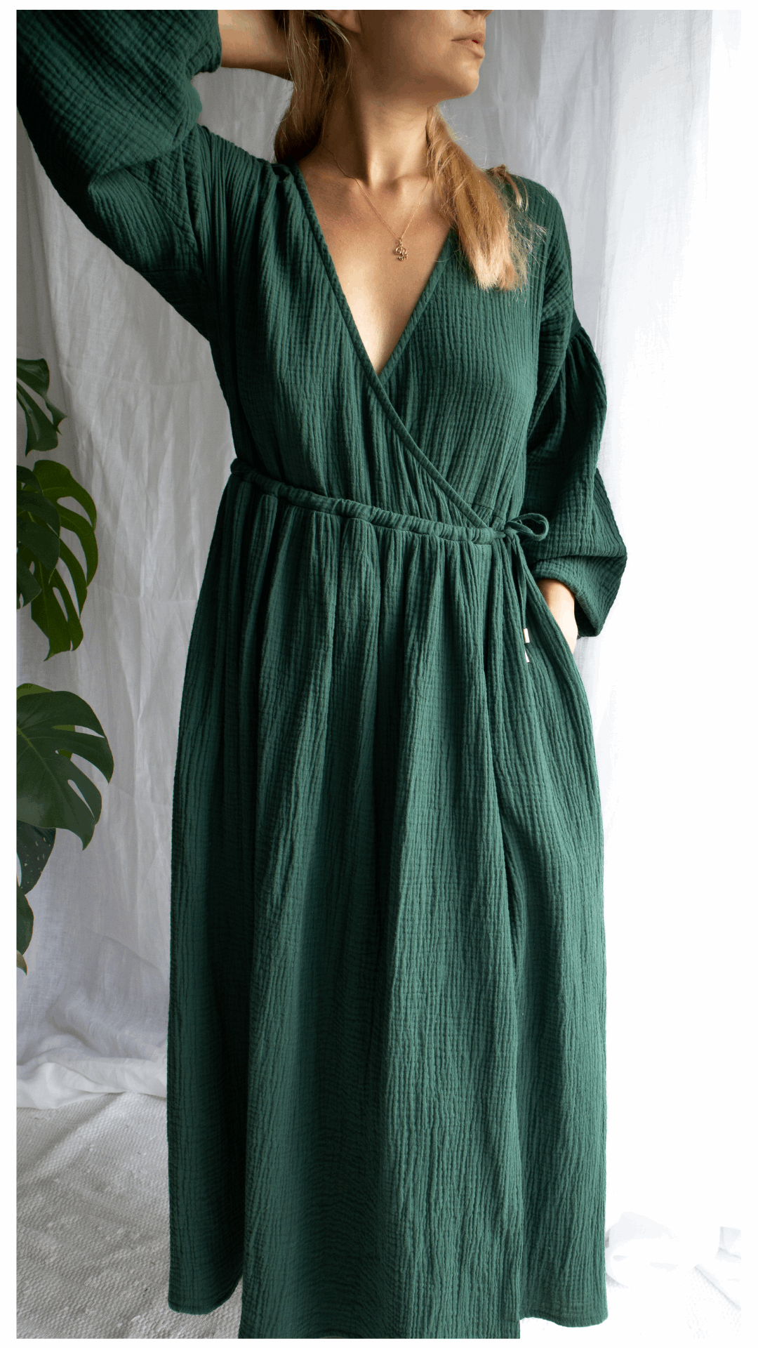 princess polly baby blue dress Tie-Waist Linen Maxi Dress