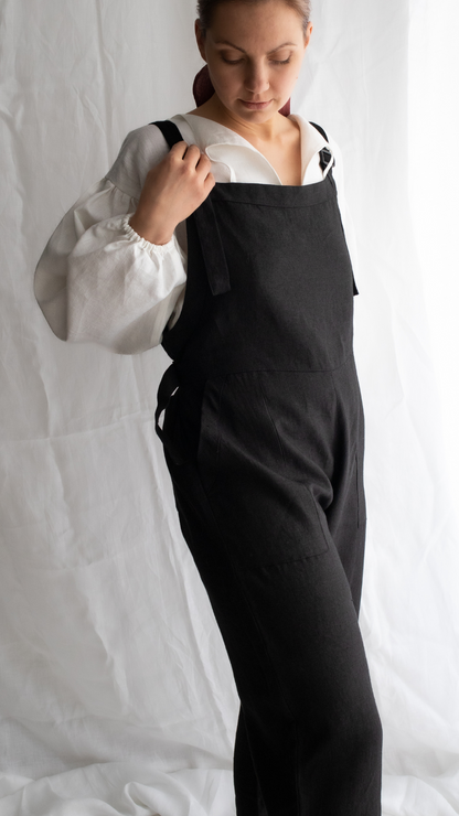 Soft Linen Jumpsuit with Pockets.